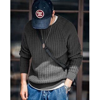                       Fashlook Solid Round Neck Wool Blend Casual Grey Full Sleeve T-Shirt For Mens                                              