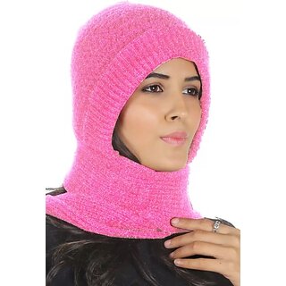 Fashlook Woolen Pink Casual Winter Cap Fashlook Woolen Pink Casual Winter Cap