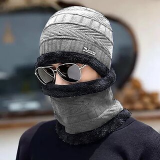 Fashlook Woolen Grey Casual Winter Cap Fashlook Woolen Grey Casual Winter Cap
