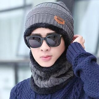 Fashlook Branded Grey Casual Winter Cap Fashlook Branded Grey Casual Winter Cap