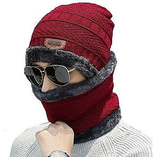 Fashlook Woolen Red Casual Winter Cap (Pack of 2) Fashlook Woolen Red Casual Winter Cap (Pack of 2)