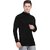 Fashlook Striped Full Sleeve Casual Black Sweaters For Mens