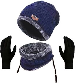 Fashlook Woolen Multicolor Casual Winter Cap for Men and Women - Warm Knit Beanie Hat for Cold Weather