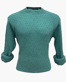 Fashlook Solid Full Sleeve Casual Light Green Sweaters For Mens