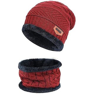 Fashlook Woolen Red Casual Winter Cap (Pack of 2) Fashlook Woolen Red Casual Winter Cap (Pack of 2)