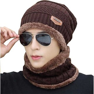 Fashlook Woolen Brown Casual Winter Cap Fashlook Woolen Brown Casual Winter Cap