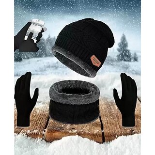                       Fashlook Woolen Multicolor Casual Winter Cap                                              