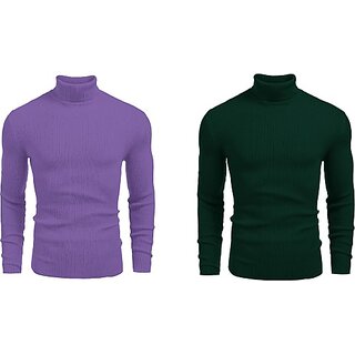                       Fashlook Solid Full Sleeve Casual Multicolor Sweaters For Mens                                              