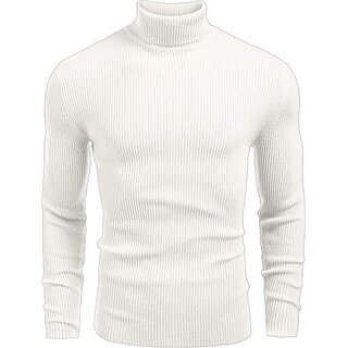                       Fashlook Solid Full Sleeve Casual White Sweaters For Mens                                              