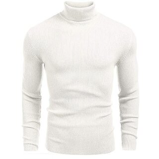                       Fashlook Self Design Full Sleeve Casual White Sweaters For Mens                                              