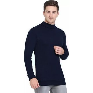                       Fashlook Striped Full Sleeve Casual Blue Sweaters For Mens                                              