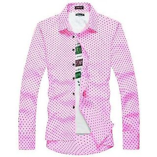                       Fashlook Printed Curved Collar Regular Fit Cotton Blend Casual White Shirt For Mens                                              