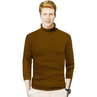                       Fashlook Solid Brown Full Sleeve Sweater for Men | Comfortable and Stylish Winter Wear                                              