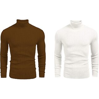                      Fashlook Solid Multicolor Full Sleeve Sweaters For Mens (Pack of 2)                                              