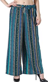 RMG FASHION Women Flared Multicolor Viscose Rayon Trousers