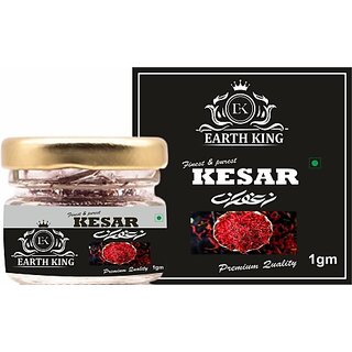                       EARTH KING Saffron Thread Kesar/ Keshar/ Zafran /Jafran for Men Women (A++ Grade) (1 g)                                              