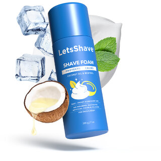                       Letsshave Shave Foam - Coconut Oil Enriched - 200 G                                              