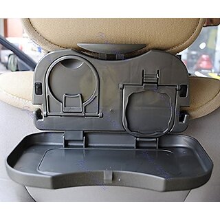                       Car Back Seat Folding Portable Organizer Dining Table Tray Holder   Cup  Meal  Holder  Travel Dining Tray Pack of 1                                              