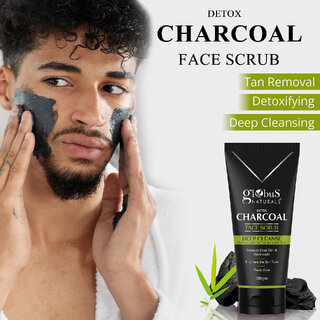                       Globus Naturals Detox Charcoal Face Scrub For Exfoliation & Tan-removal, 100 gm                                              