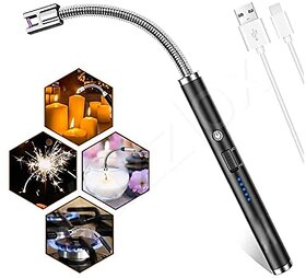 Electric Lighter for Candles Rechargeable Electric Gas Lighter for Home Use Candle Lighter Plasma Lighter Flameless Windproof USB Lighter 360xc2xb0 Flexible Neck Arc Lighter for Diwali Fireworks