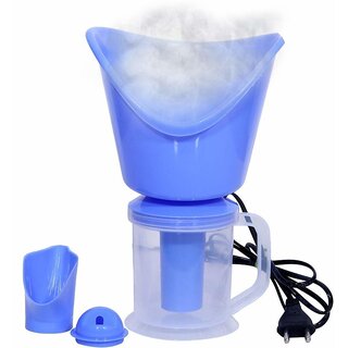                       Himart Face, nose, and cough steamer 3 in 1 plastic steam machine Vaporizer  (Blue)                                              