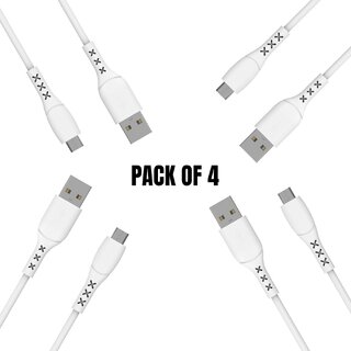                       DIGIMATE DGMGO5-010 Micro USB Cable With 5 AMP Output For Charging & Data Transfer, 1 Meter (Pack of 4) (White)                                              