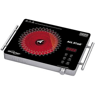                       Allstar Infrared Induction Hot Plate | 2000 Watt | 6 Power Settings | Pre-Programmed Modes For Soups, Curries, And Stir-Fries | Modern Glass Surface | Led Digital Interface | Responsive Touch Buttons (Silver)                                              