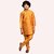 Roundfeet Boys Solid Pure Silk Kurta and Pyjama Set (Orange)