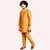 Roundfeet Boys Solid Pure Silk Kurta and Pyjama Set (Orange)
