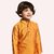Roundfeet Boys Solid Pure Silk Kurta and Pyjama Set (Orange)
