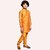 Roundfeet Boys Solid Pure Silk Kurta and Pyjama Set (Orange)