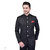 Roundfeet Men Solid Tuxedo Style Formal Blazer (Black)