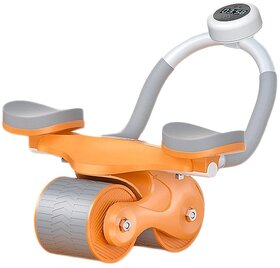 Abdominal Roller Double Wheel Ab Roller for Body Building Home Gym Use Women Orange Timing Screen