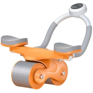                       Abdominal Roller Double Wheel Ab Roller for Body Building Home Gym Use Women Orange Timing Screen                                              