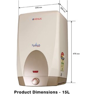 Venus Splash Copper 15CU 15-Litre Storage Water Heater (Ivory, 4-Star BEE Rating) Venus Splash Copper 15CU 15-Litre Storage Water Heater (Ivory, 4-Star BEE Rating)