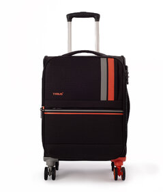 Timus Sportive Soft Sided Premium Polyester 8 Wheels with 360 Degree Rotational Small Cabin Trolley Bagin Built TSA Loc