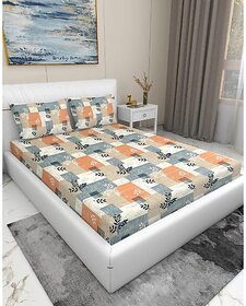 BEDZY Premium Cotton Blend 180 TC Flat (Queen) Double Bedsheets with 2 Pillow Covers | Double Bed Breathable BEDZY | Wrinklefree | 90 x 100 | 228x254 cm | Multicolour