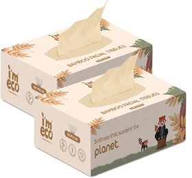 IMECO Bamboo Facial Tissues Box 100 Pulls - Pack of 2