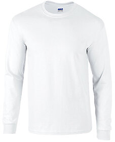 Code Yellow Unisex Solid Round Neck Full Sleeves T-shirts- White