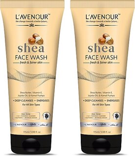 L'avenour Shea Facewash for Deep Cleansing, Fresh, Fairer & Energize Skin, For All Skin Type, Chemical Free Unisex Shea Butter Face Wash (230 ml)