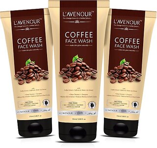 L'avenour Coffee Facewash with Coffee Extract, Caffeine & Water Lily Extract for Deep Cleanses, Relieve Skin Irritation, Reduce Redness & Dark Circles, SLS Free & Paraben Free Face Wash (345 ml)