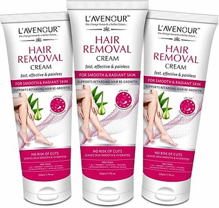 L'avenour Hair Removal Cream For Women, Suitable for Arms, Underarms, Legs & Bikini Line Cream (150 g, Set of 3)