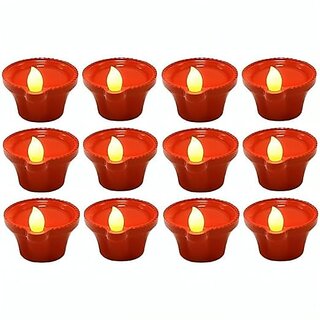                       Water Sensor Diya for Home Decoration - 6 Pcs Electric Flameless  Smokeless LED Diya Lights Candle for Home                                              