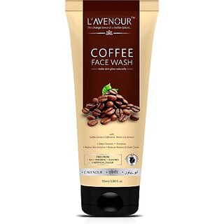 L'avenour Coffee Facewash with Coffee Extract, Caffeine & Water Lily Extract for Deep Cleanses, Relieve Skin Irritation, Reduce Redness & Dark Circles, SLS Free & Paraben Free Face Wash (115 ml)