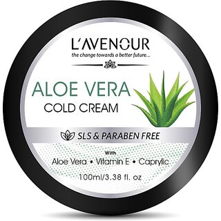                       L'avenour Aloe Vera Cold Cream with Vitamin E & Caprylic For Deep Hydration & Glowing Skin (100 ml)                                              