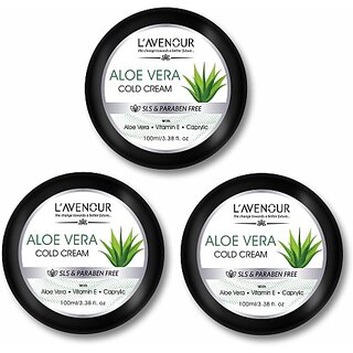 L'avenour Aloe Vera Cold Cream with Vitamin E & Caprylic For Deep Hydration & Glowing Skin (300 ml) L'avenour Aloe Vera Cold Cream with Vitamin E & Caprylic For Deep Hydration & Glowing Skin (300 ml)