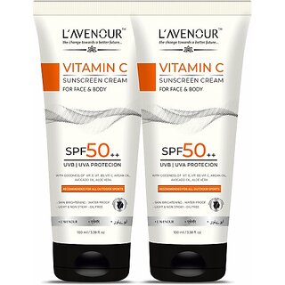                       L'avenour Sunscreen - SPF 50 PA++ Vitamin C Sunscreen SPF 50 PA++ For UVB & UVA Protection, For All Outdoor Sports (200 ml)                                              