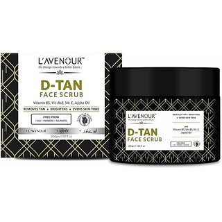                       L'avenour D-Tan Face Scrub For Deep Exfoliation, Blackheads, Dark Spots & Tan Removal Scrub (200 g)                                              