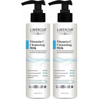                       L'avenour Vitamin C Cleansing Milk for Deep Cleansing & Hydration | For All Skin Types Face Wash (400 ml)_Newlist123                                              