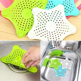 6 Pcs Silicone Rubber Five-Pointed Star Sink Filter Sea Star Drain Cover Sink Strainer Leakage Filter for Kitchen and Bathroom (6)